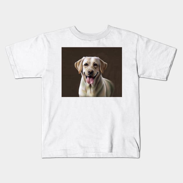 Labrador Retriever dog illustration painting Kids T-Shirt by Russell102